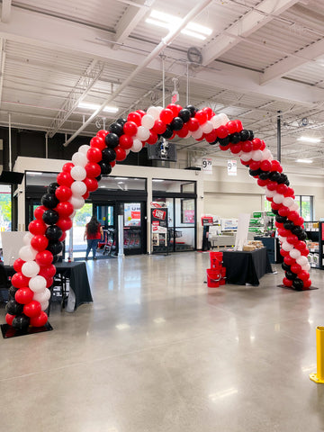 classic balloon arch, classic balloon decor, 3 color balloon arch, spiral balloon arch, ct