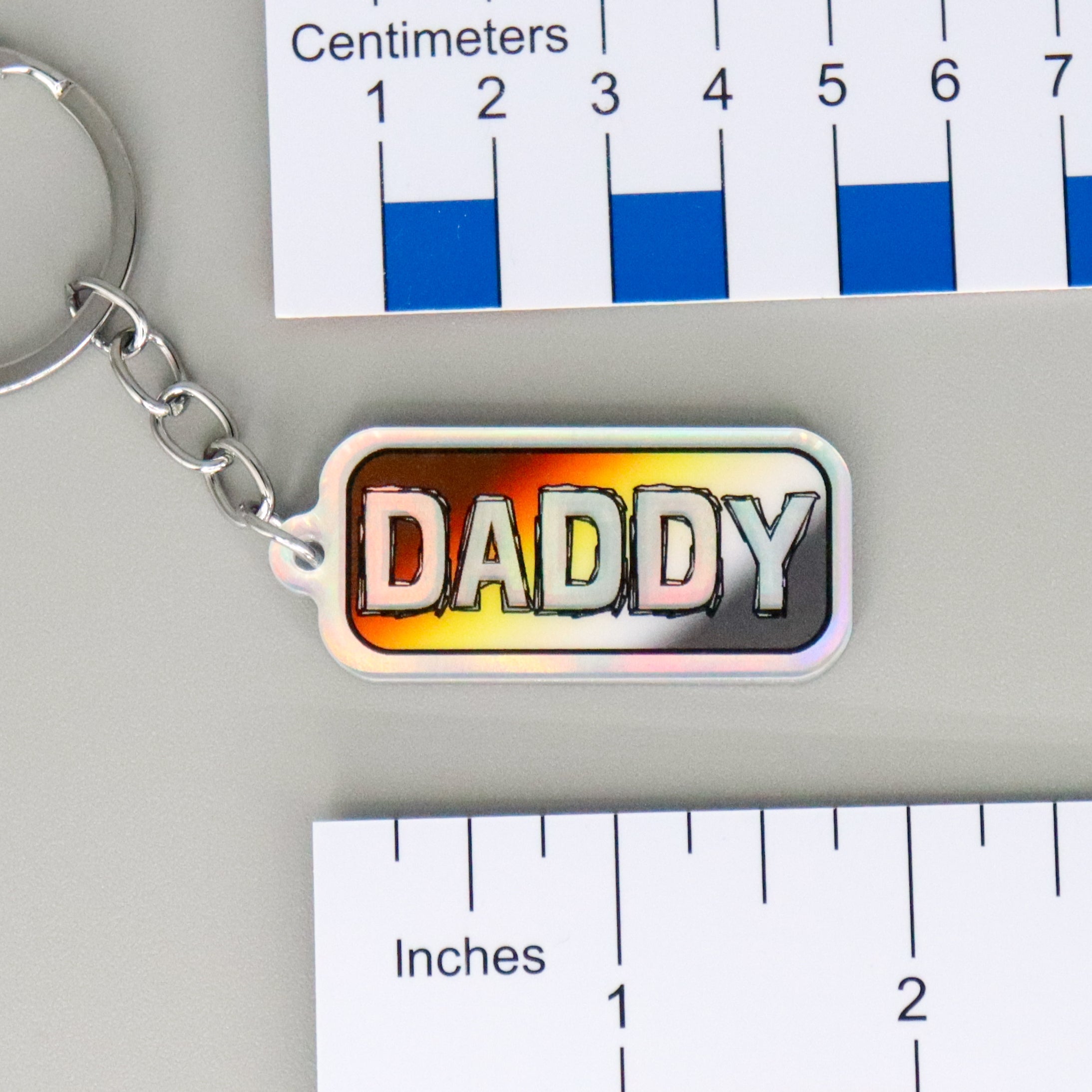 "DADDY" Mirrored Pride Keychain