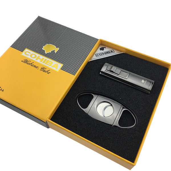 Cohiba 3 Torch Jet Flame Cigar Lighter & Cutter Set 07