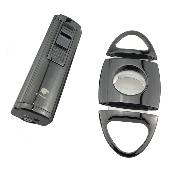 Cohiba 3 Torch Jet Flame Cigar Lighter & Cutter Set 02