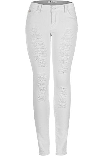 women's white ripped jeans