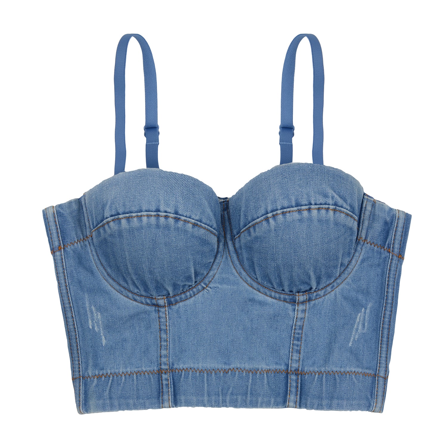 Women's Deium Bustier Crop Top Jean Bra | FANCYMAKE