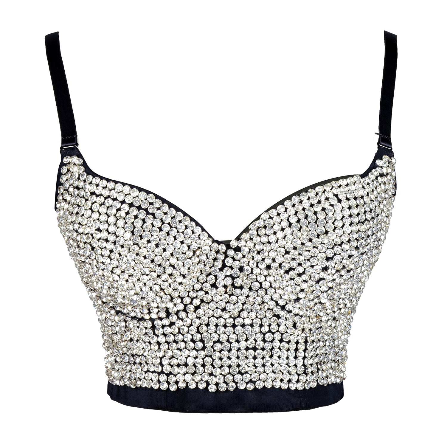 Womens Rhinestone Diamond Sexy Bustier Crop Top Fancymake Fancymake 