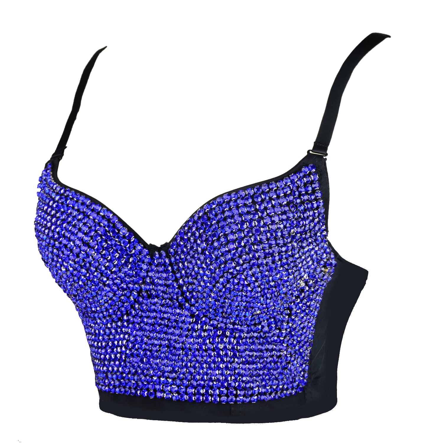 Women's Rhinestone Colored Diamond Luxury Bustier Crop Top Sexy Punk ...