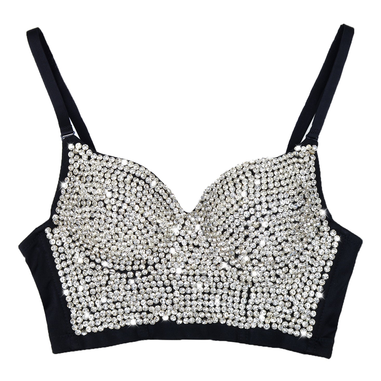 Womens Rhinestone Diamond Sexy Bustier Crop Top Fancymake Fancymake 