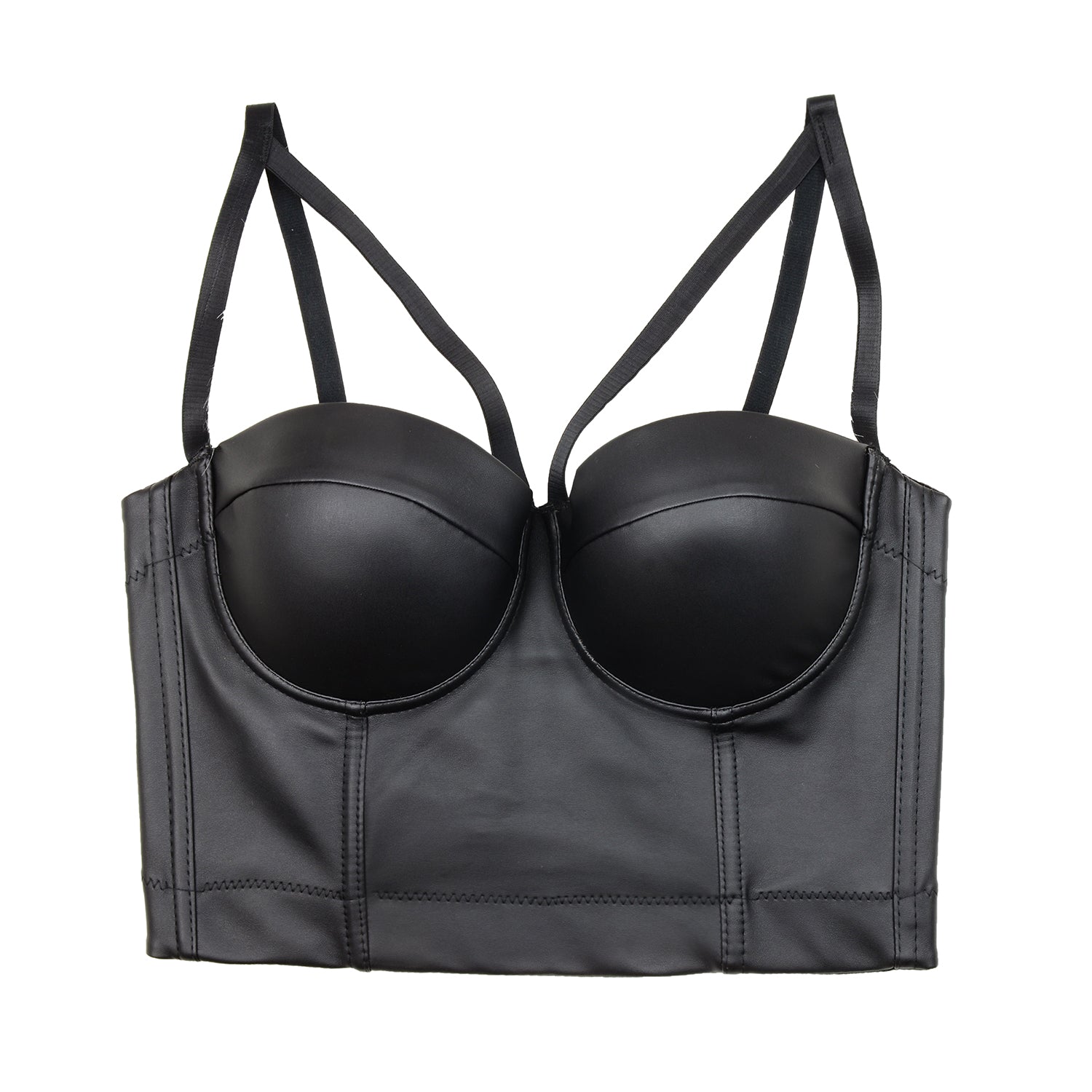 leather bralette crop top