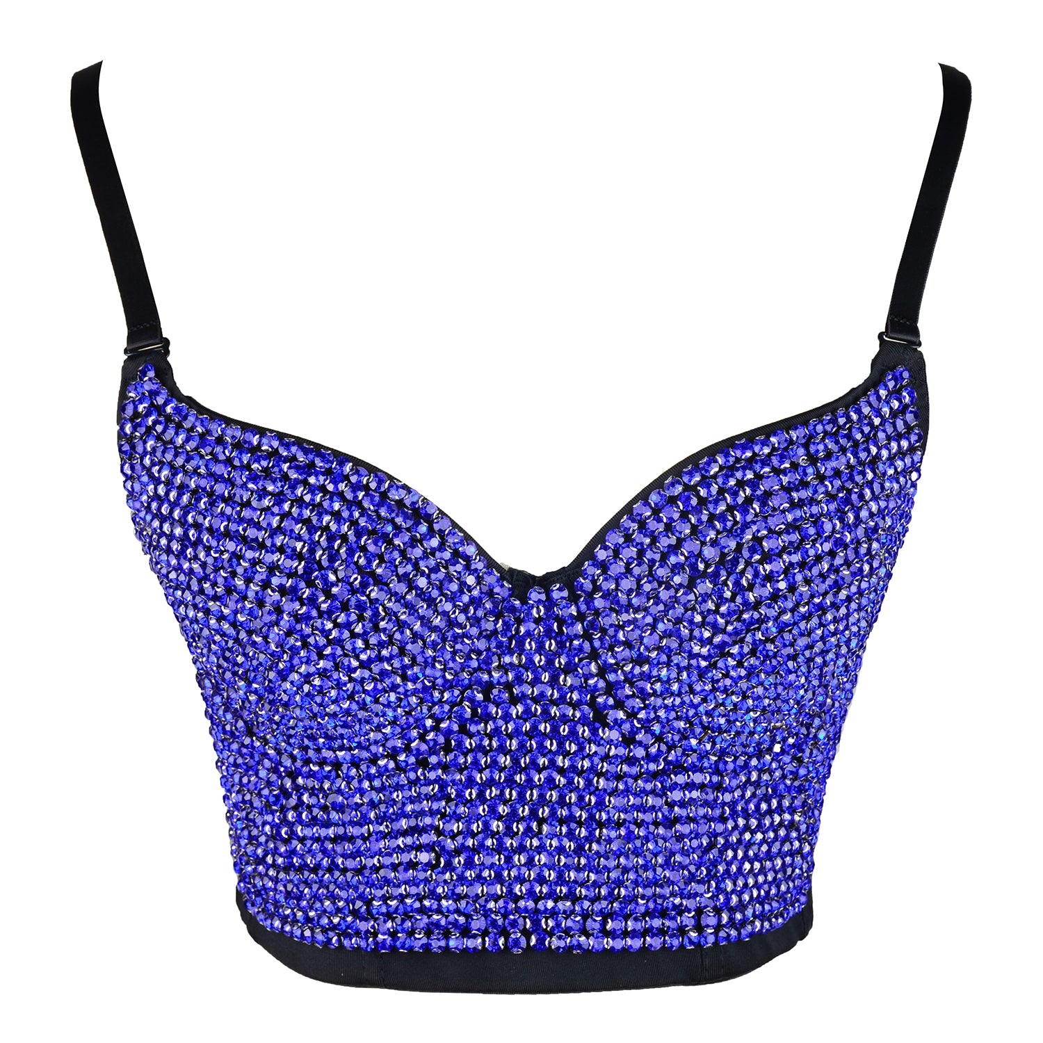 Women's Rhinestone Colored Diamond Luxury Bustier Crop Top Sexy Punk ...