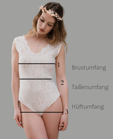 Braut-Body Bella mit feiner Blümchenspitze – Ave evA