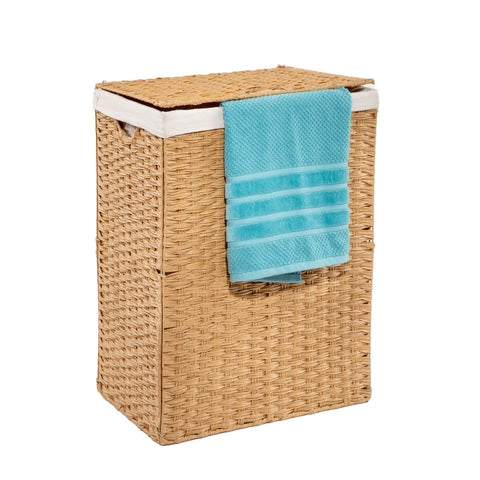 Sand Colored Wicker Hamper