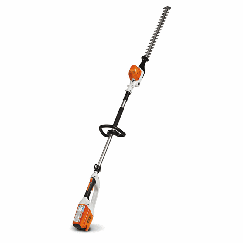 cordless pole hedge trimmer with rear motor