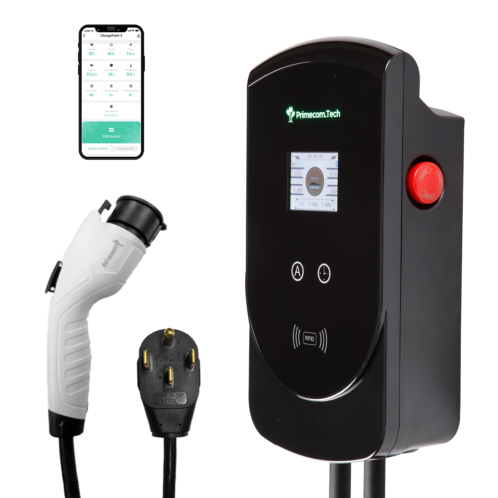 Primecom 50 Amp 12kW Level 2 Electric Vehicle (EV) Charger