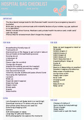 Hospitsal Bag Checklist for Mumma to be