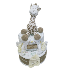 2 tier giraffe Nappy Cake