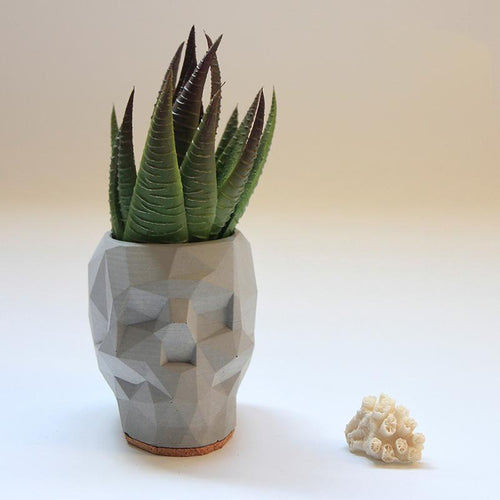 Geometric Skull Flowerpot Mold