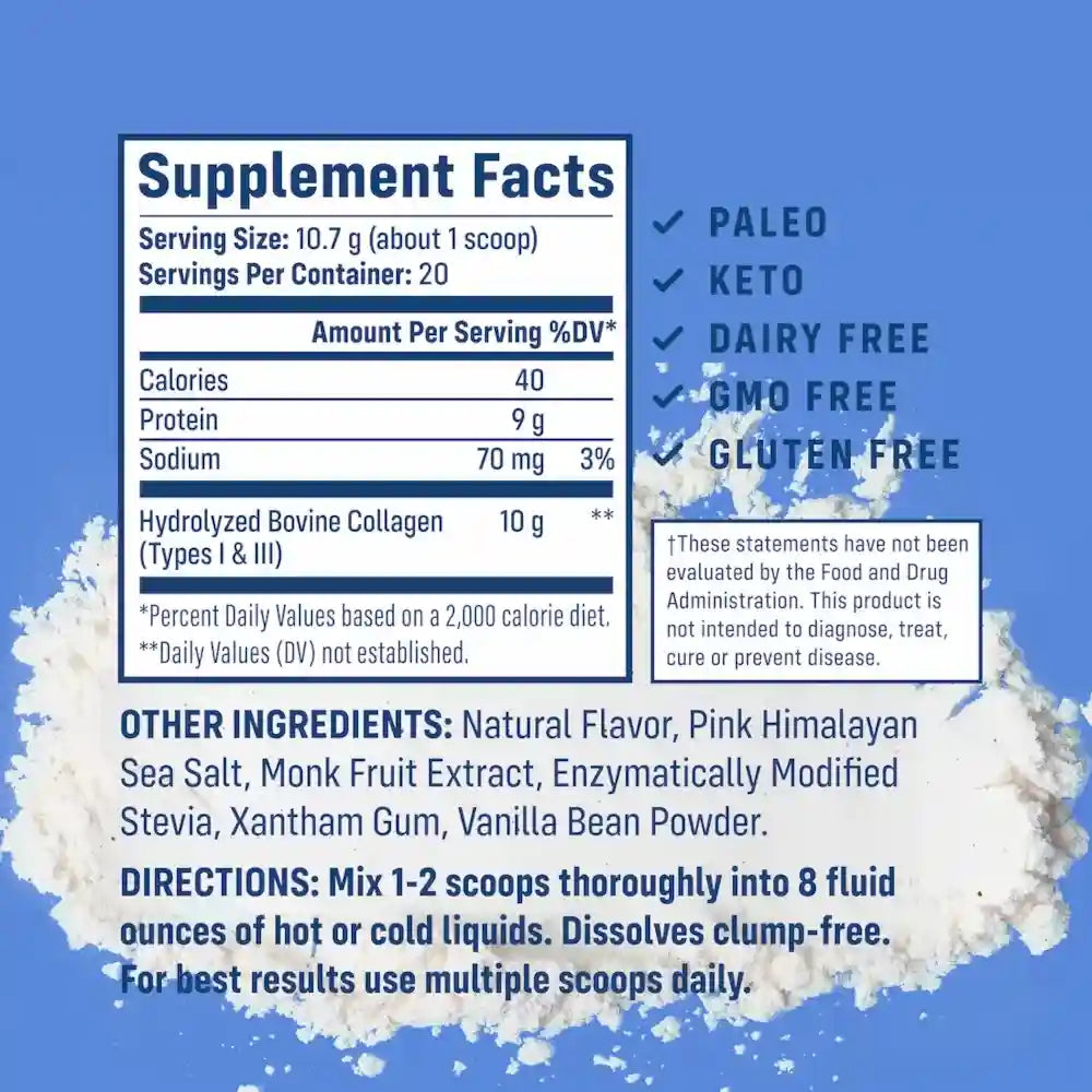 NativePath_Flavored_Collagen_Peptides_Vanilla_Bean_Supplement_Facts