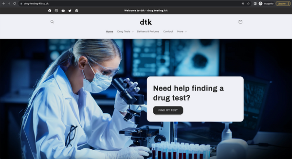 drug testing kit company uk website