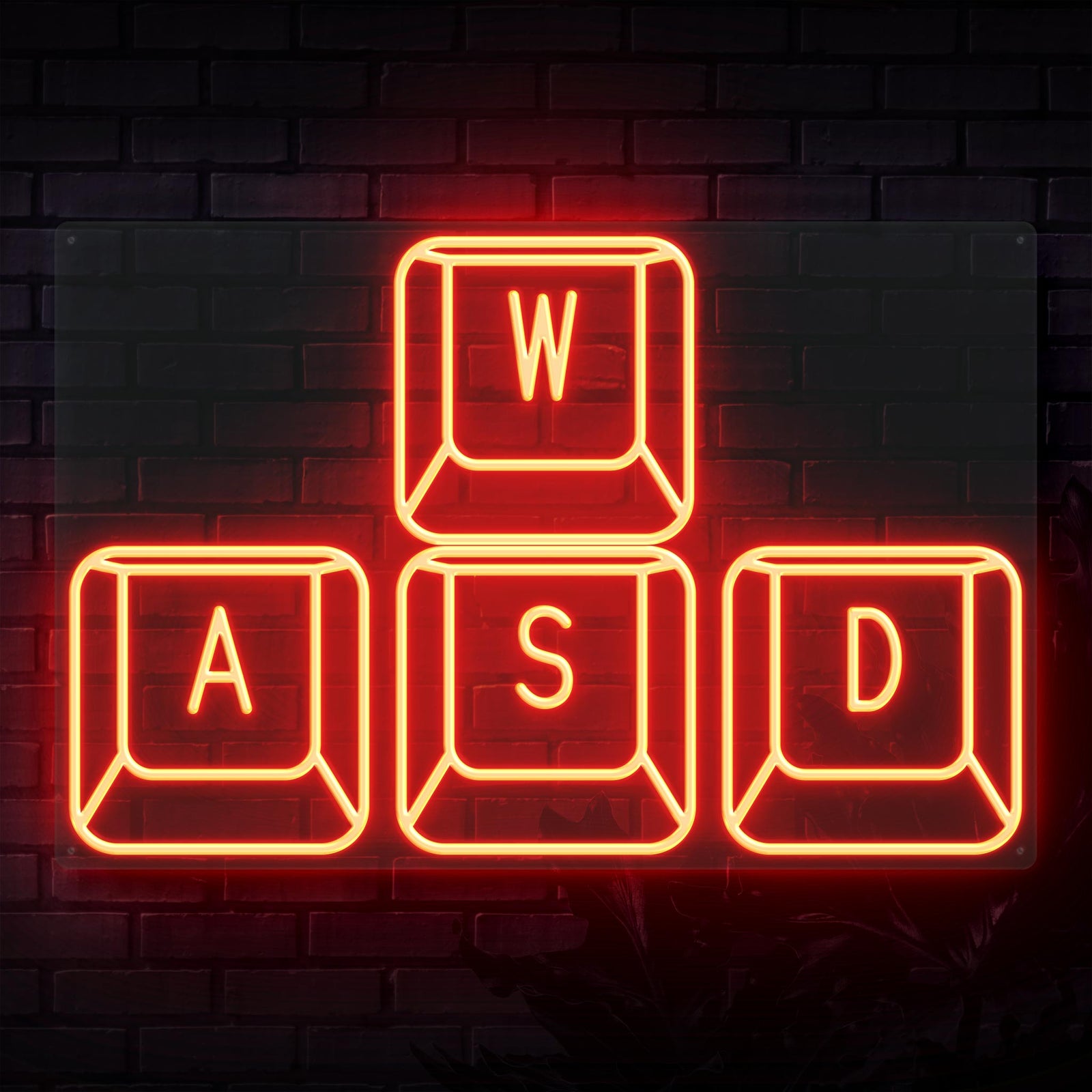 WASD Keys Neon Sign | Sketch & Etch AU