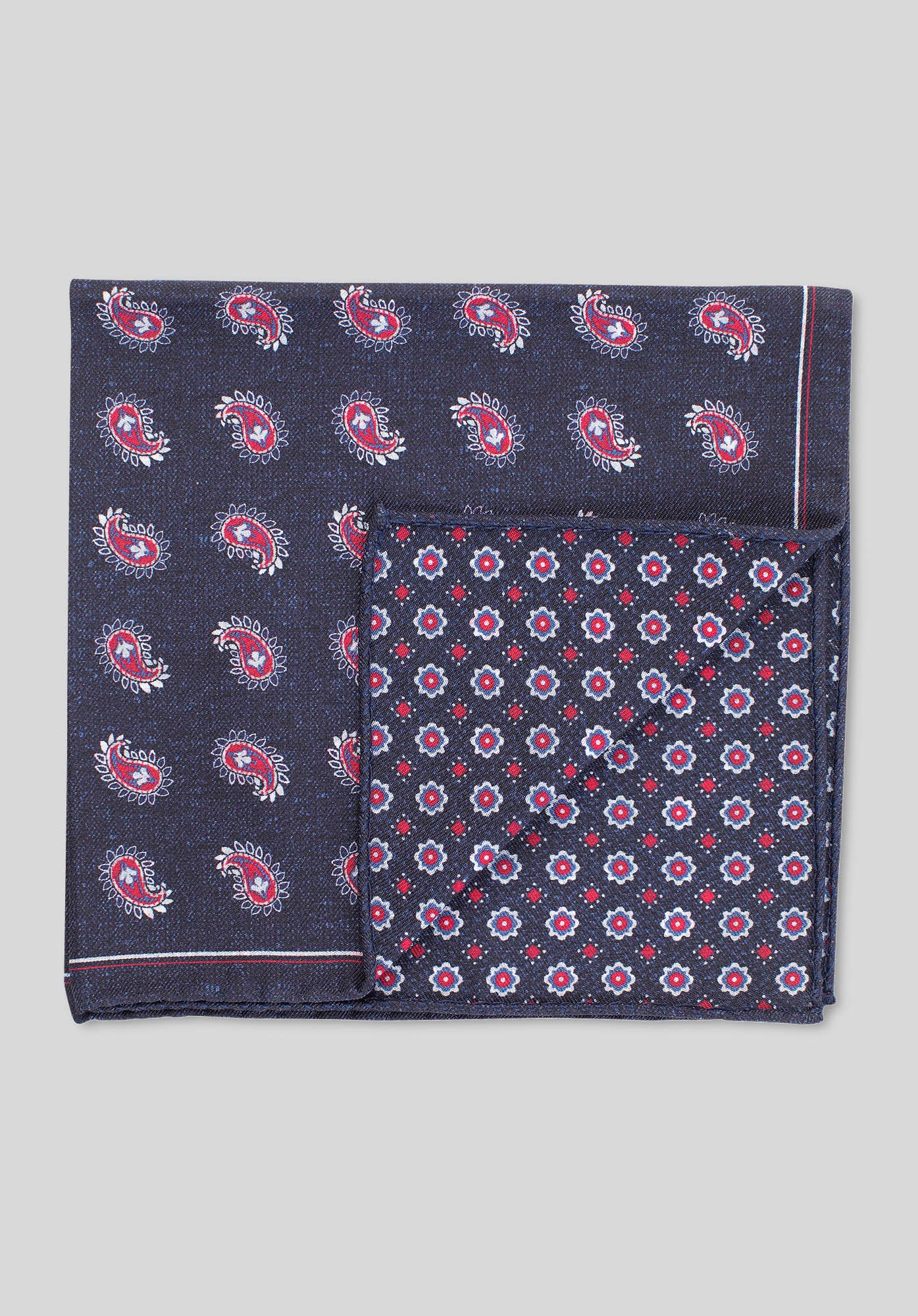 DOUBLE PRINT FOULARD POCHETTE