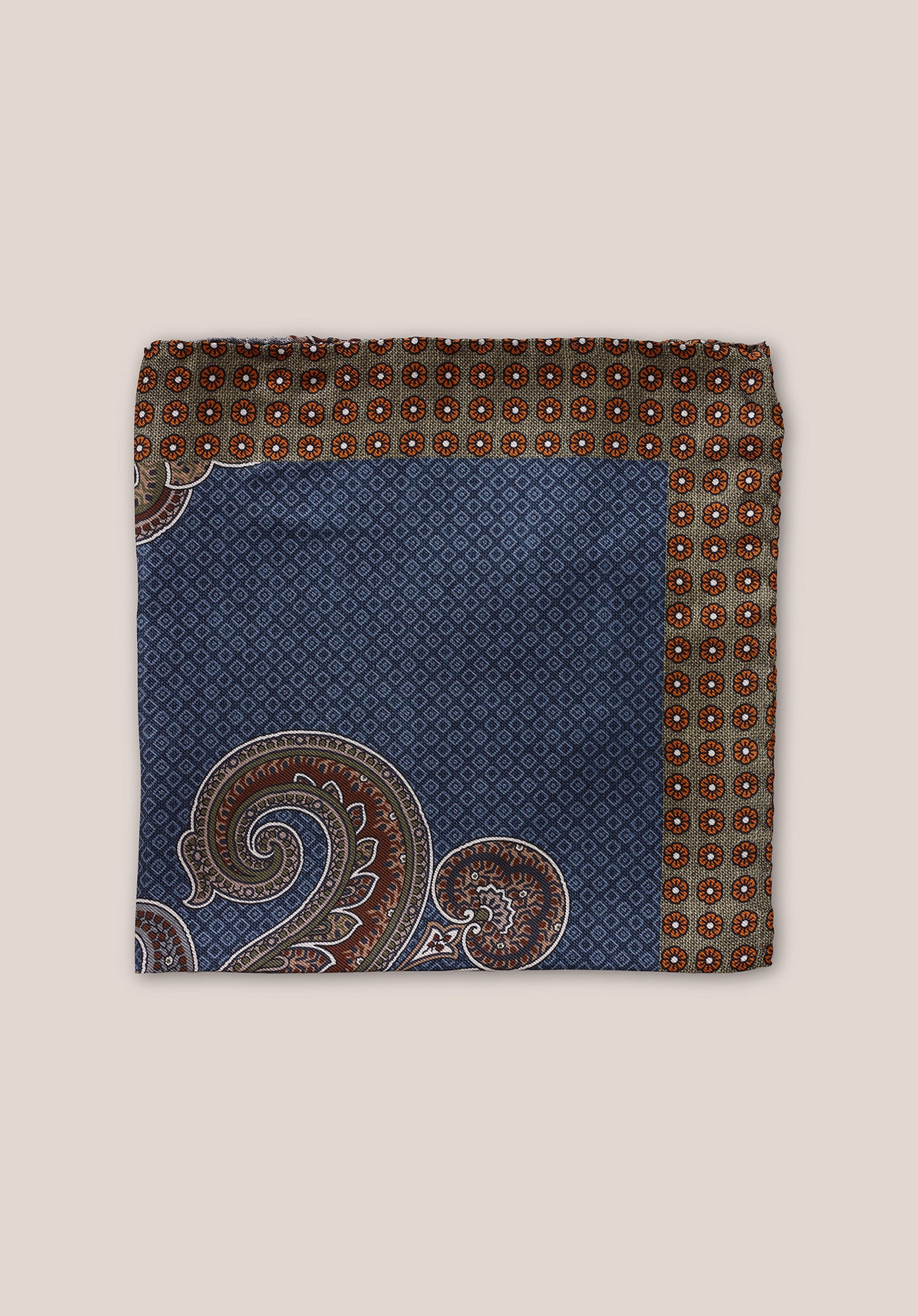 BORDERED PAISLEY POCHETTE