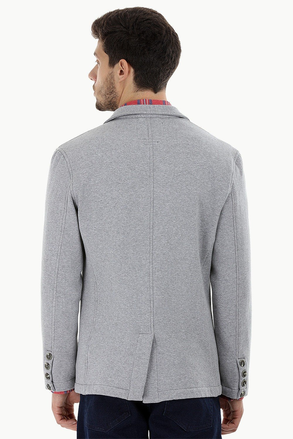 Buy Online Concrete Grey 3 Button Fleece Blazer for Men Online at Zobello
