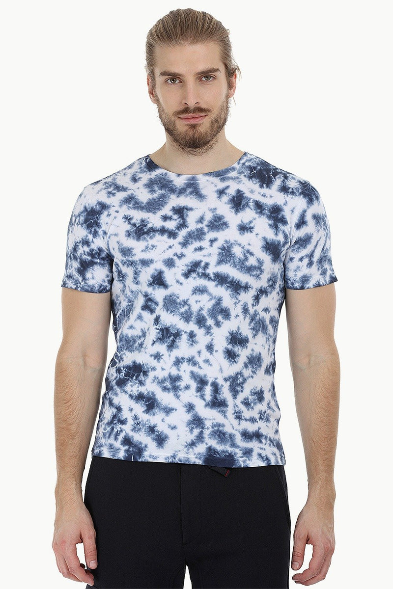 Buy Online Men's Navy/White Crumple Blotch Effect Tie Dye T-Shirt ...