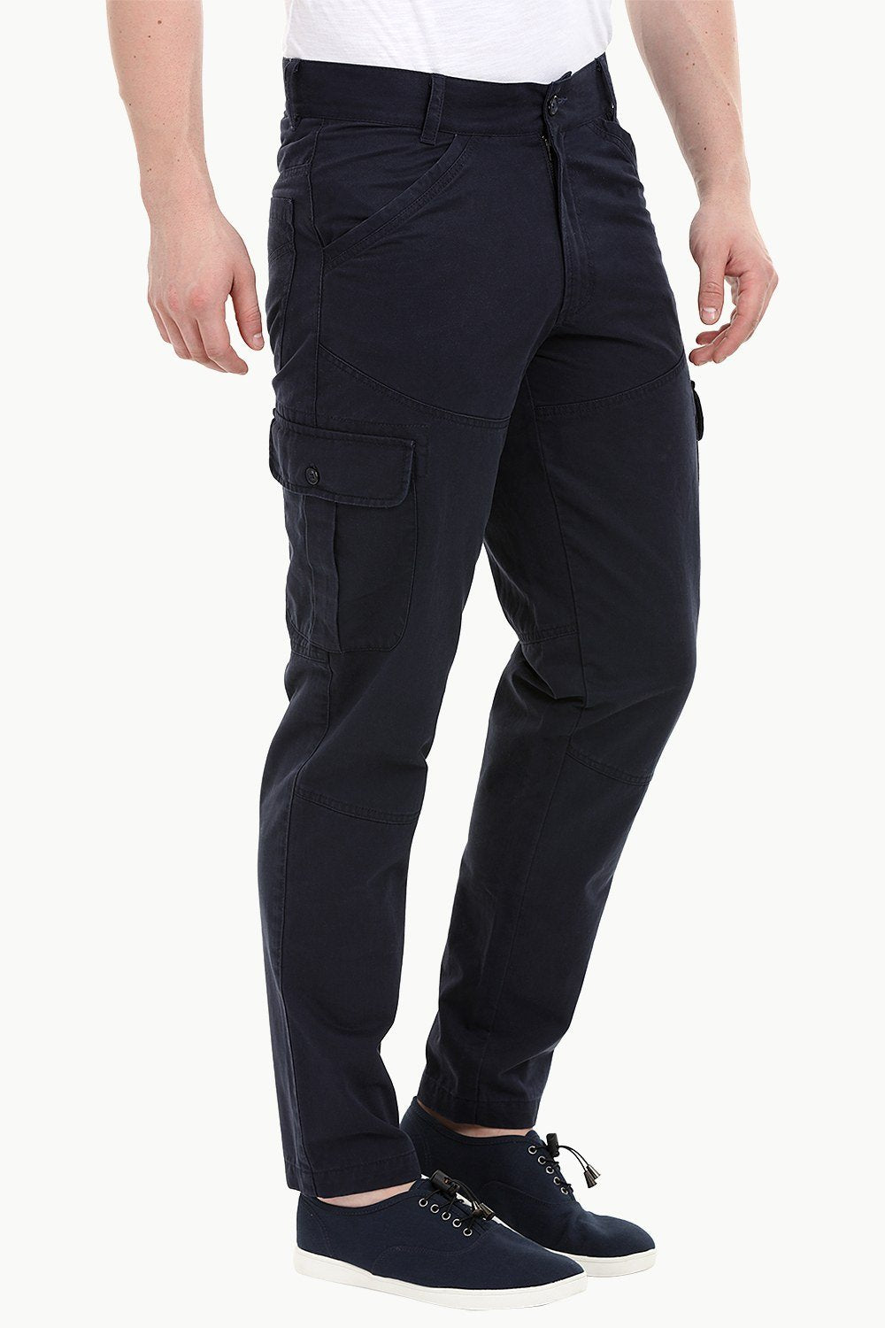 Buy Online Mens Navy 6 Pocket Twill Cargo Pants at Zobello