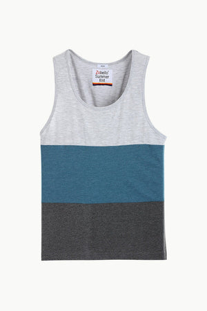 Buy Online Charcoal Gray Color-Block Sleeveless Tank for Men Online at ...