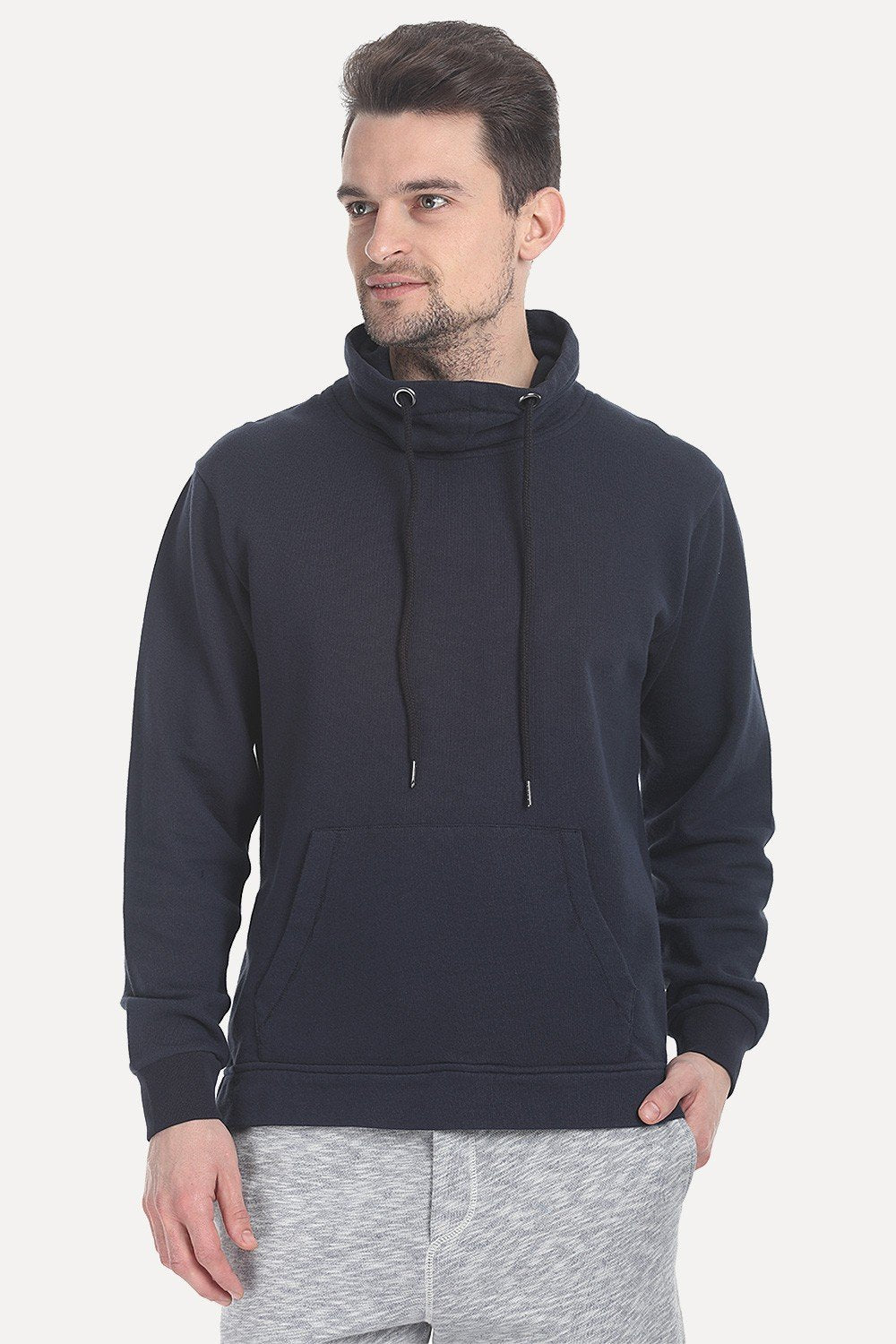 Buy Online Navy color Neck Sweatshirt for Men - Zobello