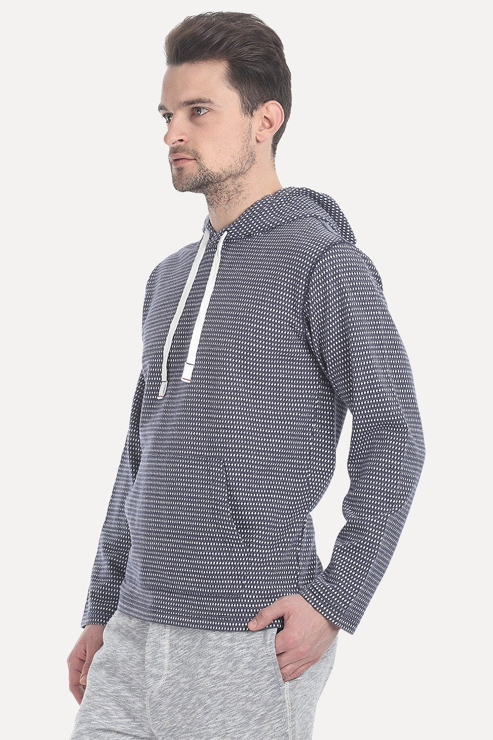 Buy Online White Lightweight Jacquard Baja Hoodie for Men - Zobello