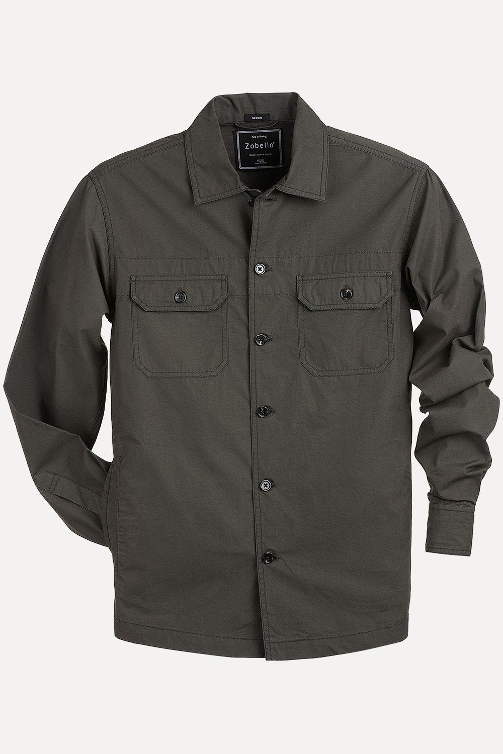 Buy Online Men's Buttoned Olive Green Shacket for Men at Zobello