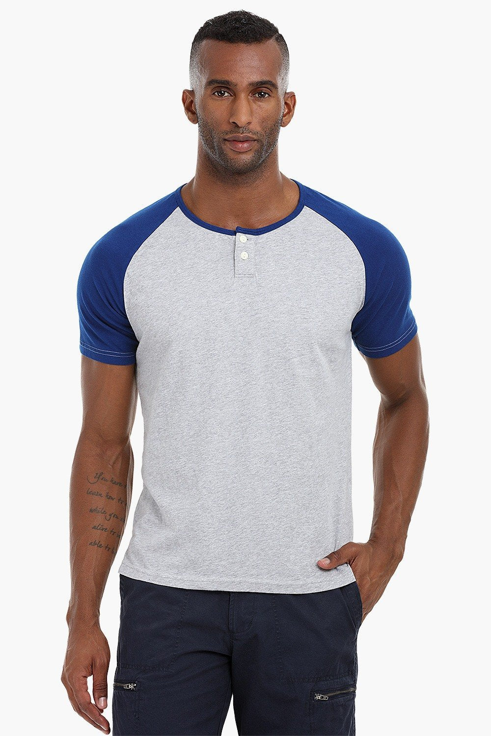 Download Buy Online Light Royal Raglan Henley T-Shirt for Men ...