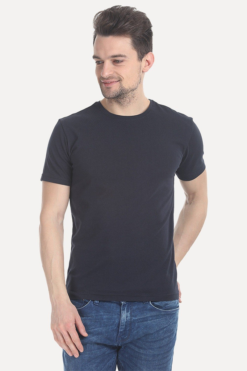 Buy Online Solid Round Neck Basic T-Shirt for Men at Zobello