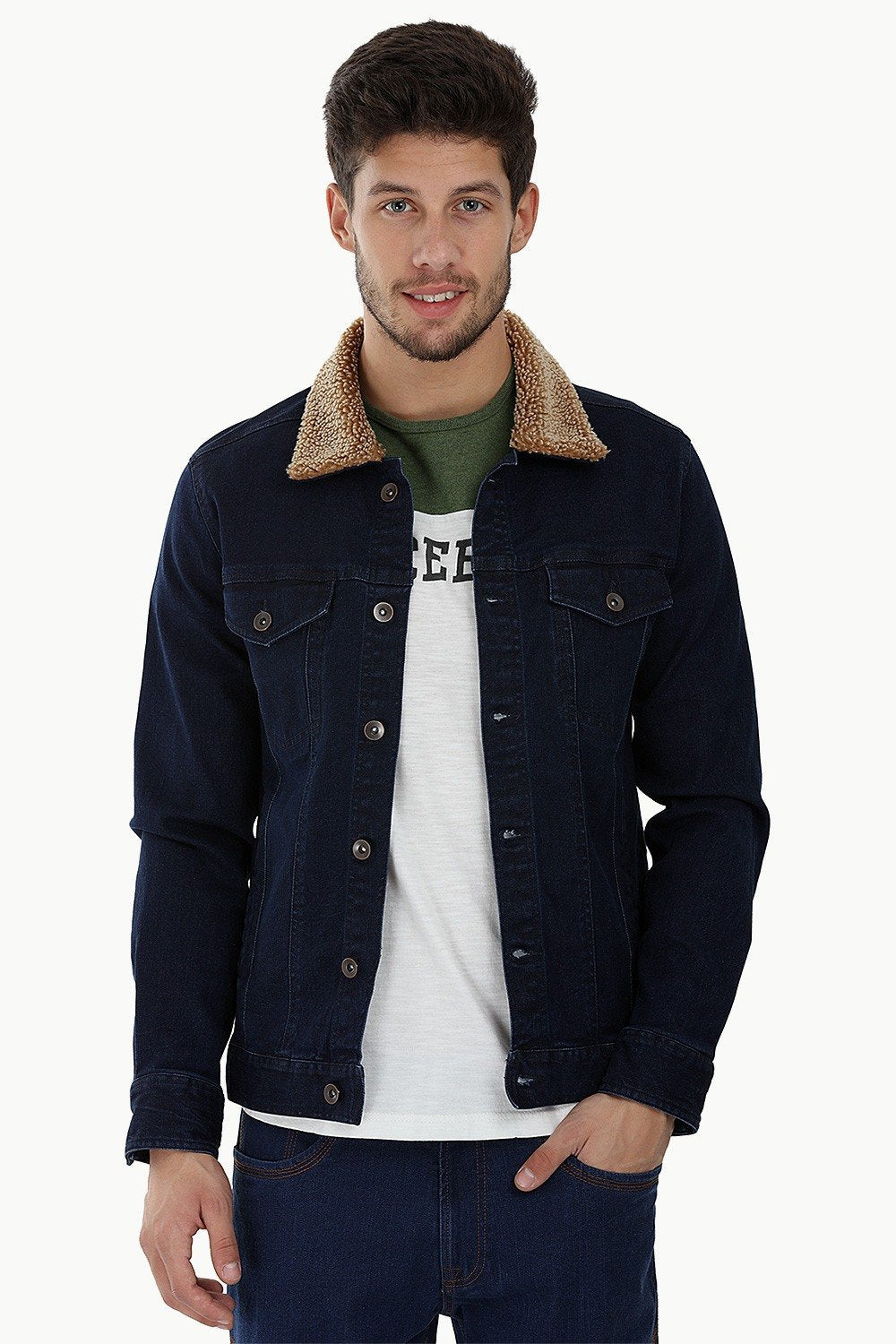 mens denim jacket sherpa collar