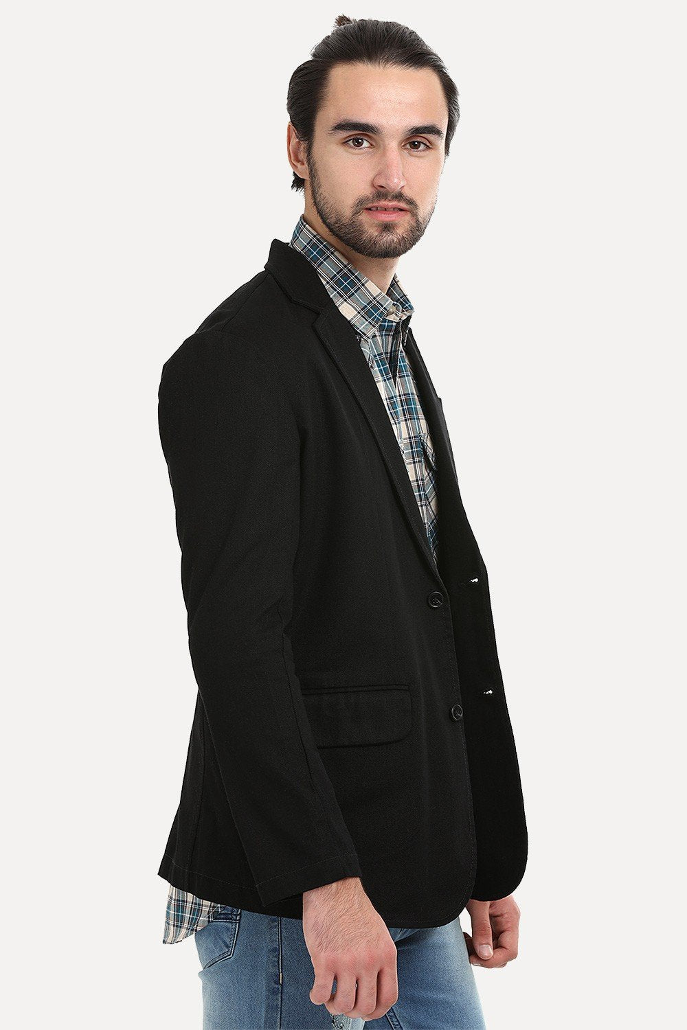 Buy Online Solid Black Casual Blazer for Men online at Zobello