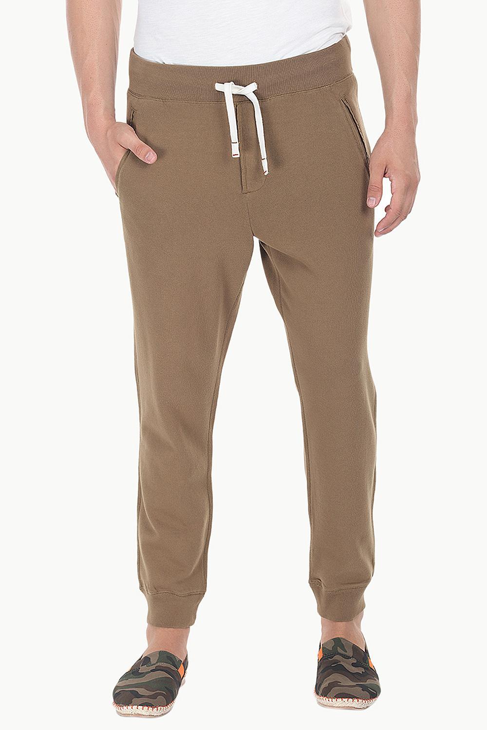 Buy Online Caramel Brown Standard Fit Cuff Jogger Sweatpants for Mens ...