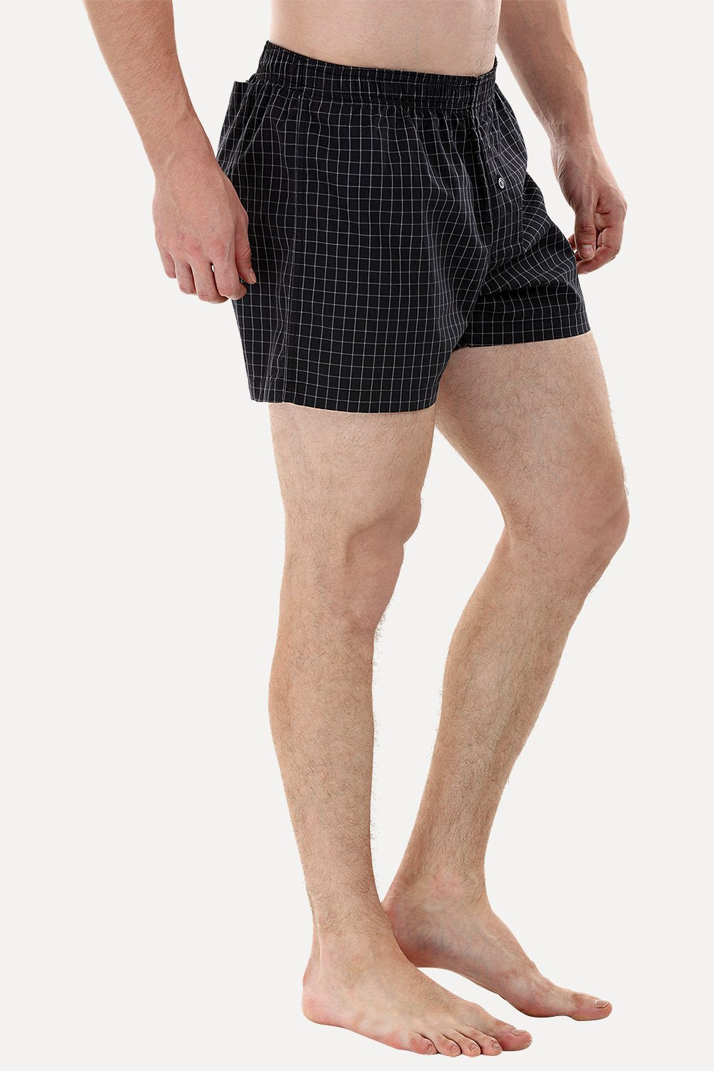 Buy Online Woven Black Check Boxer Shorts for Men Online in India at ...