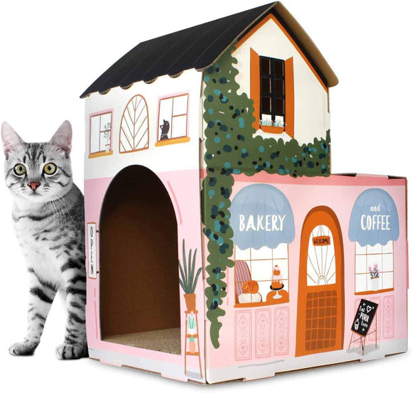 American Cat Club Catnip Cardboard Scratch Kitty Café – Aura In Pink Inc.