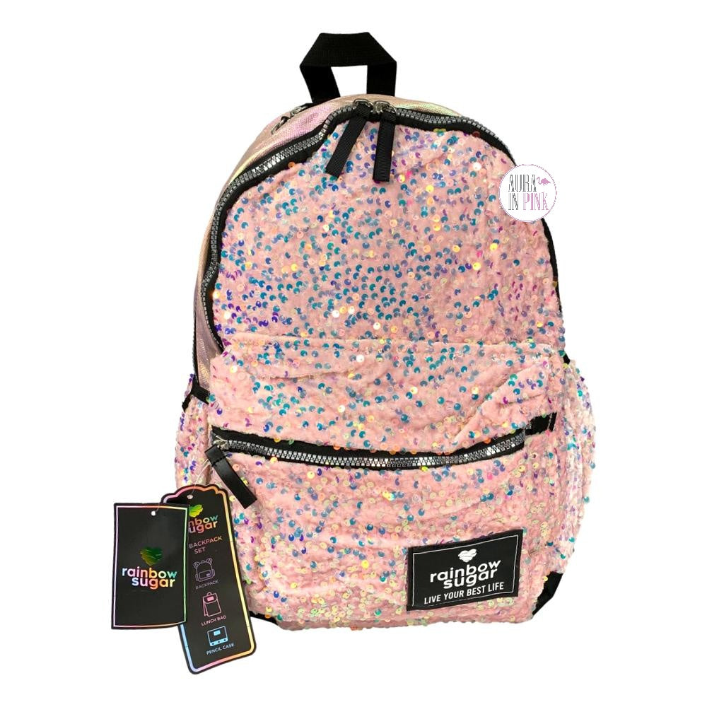 Sugar Iridescent & Sequin Backpacks w/Mat – Aura In Inc.