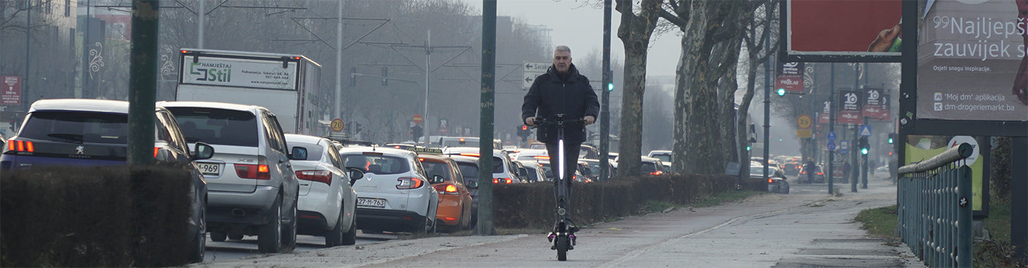 a man ride NANROBOT N6 electric scooter