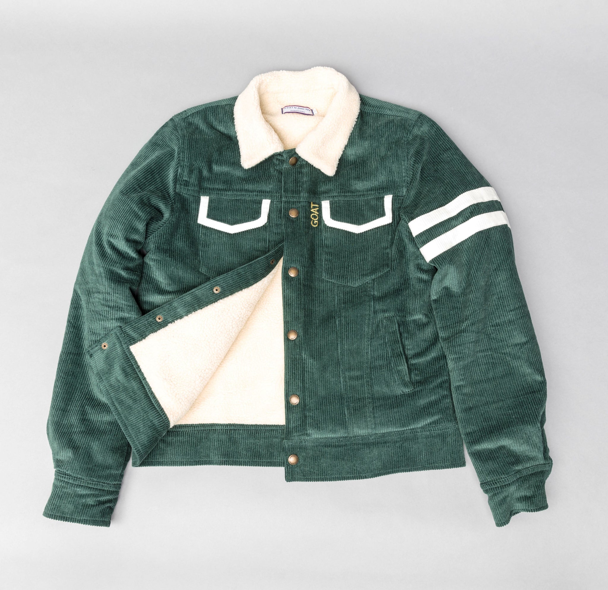 green corduroy sherpa jacket