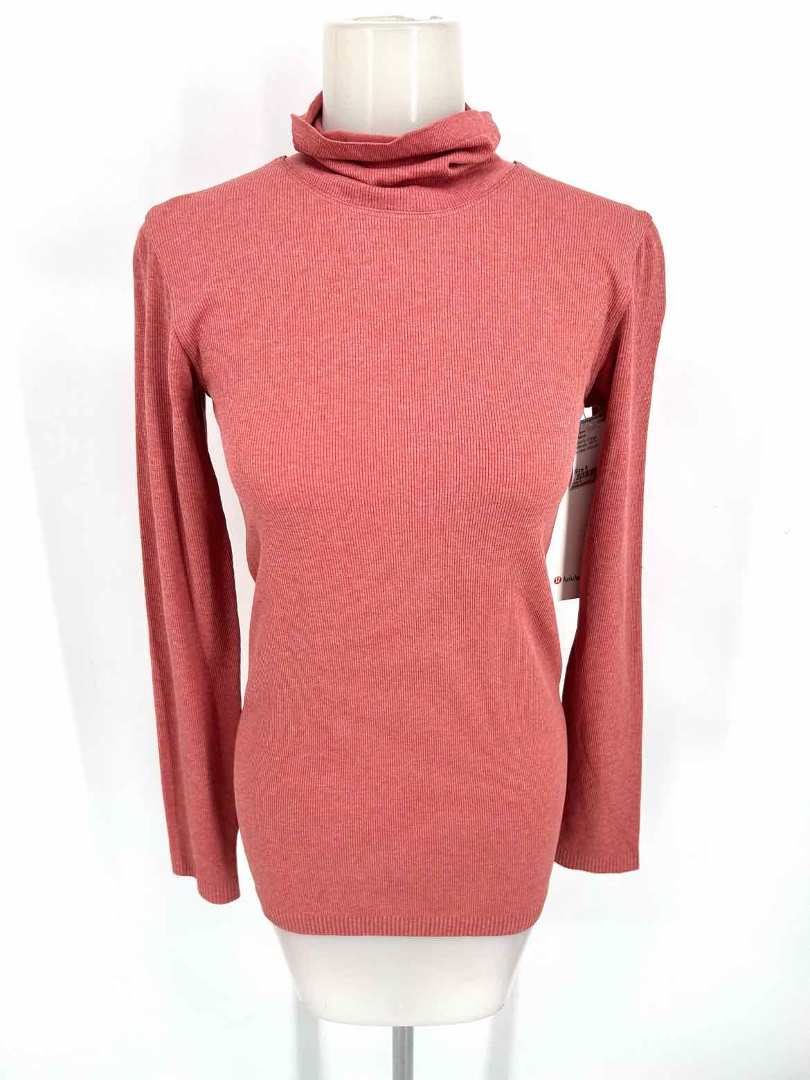 Lululemon Women's Orange Turtleneck Size 8 Long Sleeve