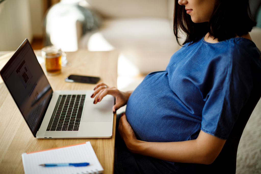 california mom researching statistics for new moms