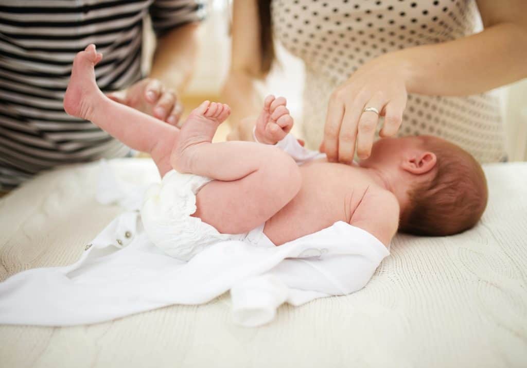 Parents with newborn baby