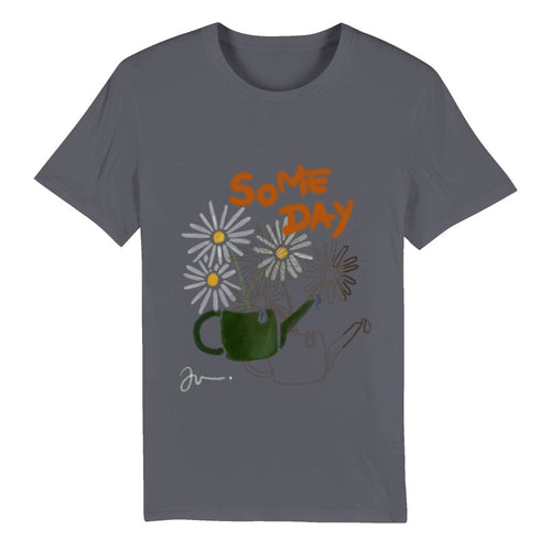 Organic "Some Day" T-shirt // Tee / Unisex / Eco Friendly / Minimalistic / Women / Men / Flowers / Painting / Inspirational