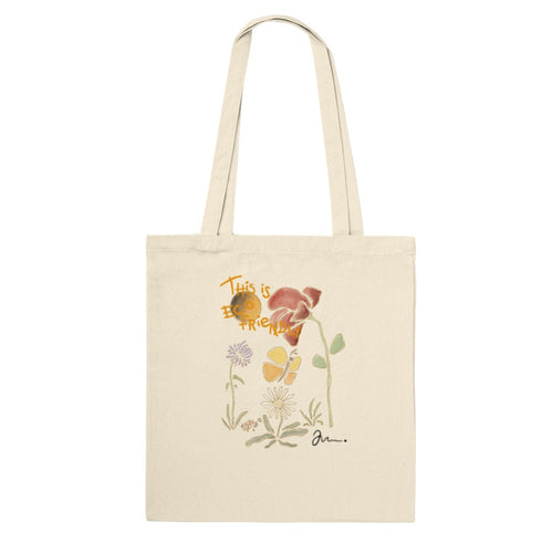 "Eco Love" Premium Tote Bag // Eco-conscious / Shopping Bag / Floral Bag / Marguerit / Butterfly