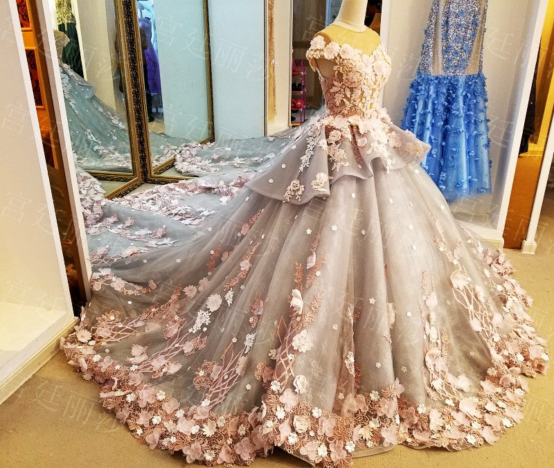 vinder Supermarked køleskab Ball Gown Plus Size Prom Dresses,Princess,Vintage Lace Cinderella Dres –  OrtDress