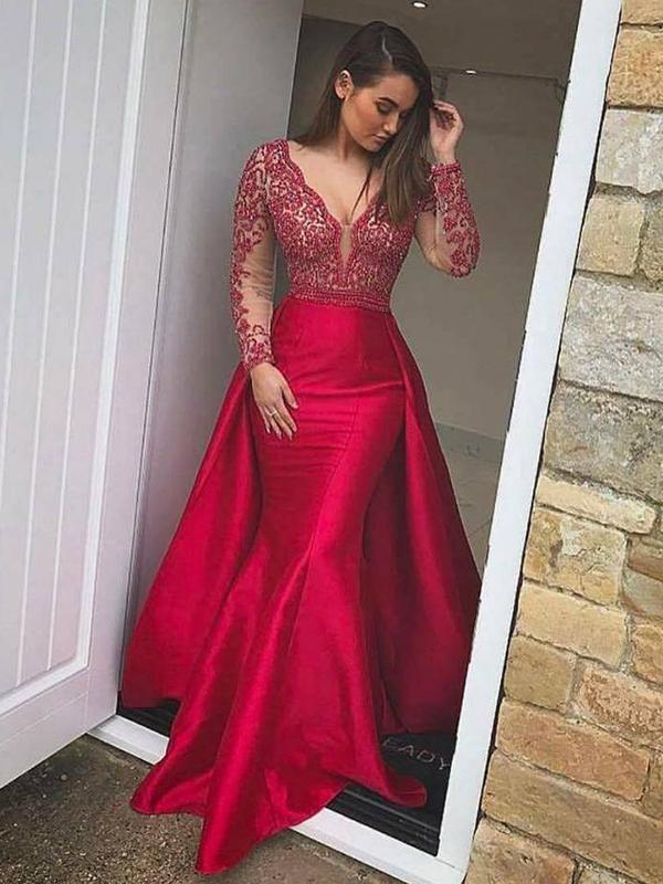 Red Formal Dress Long Sleeve Clearance ...