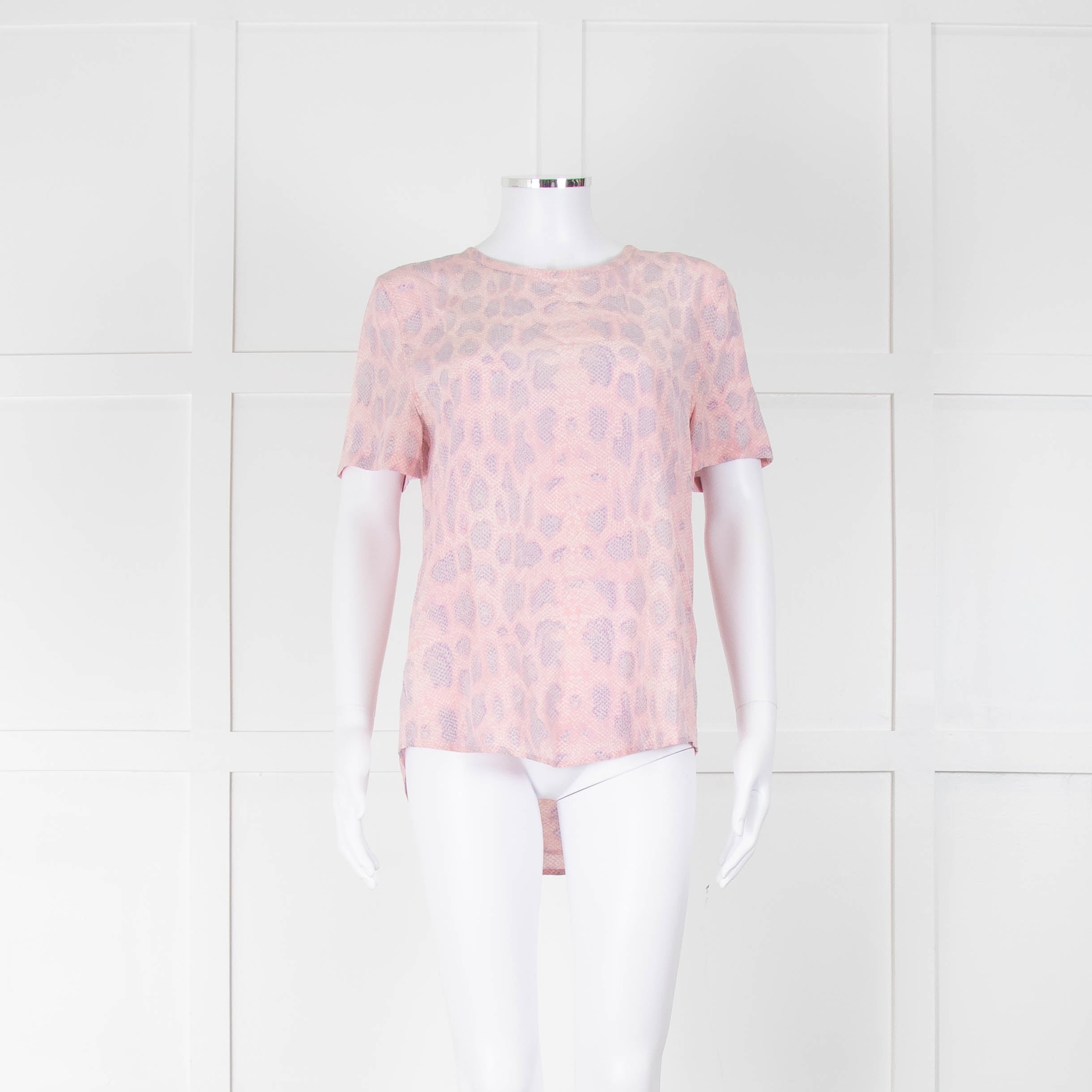 image of Equipment Pale Pink Lilac Silk Short Sleeve Top