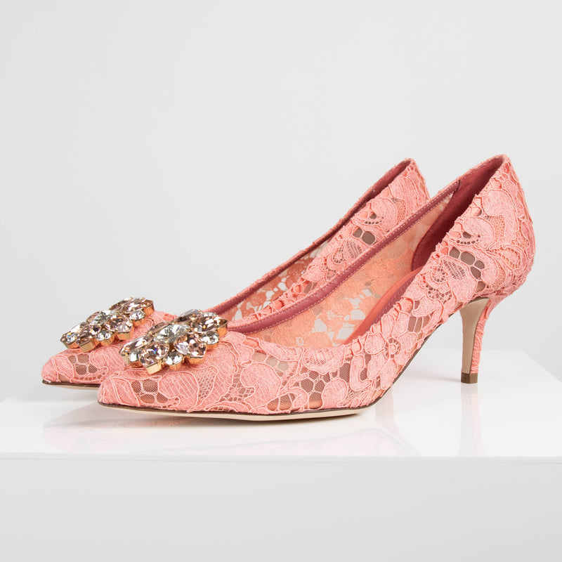 Dolce & Gabbana Pink Lace Kitten Heels – Phoenix Style