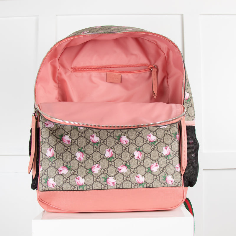 Gucci GG Pink Supreme Monogram Rose Backpack Diaper Bag – Phoenix Style